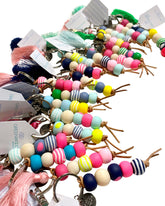 Handmade keyring, Bright Keyring, Fun Keyring, Pretty Keyring, Keyring with tassel, Little Keyring, Keyring for kids